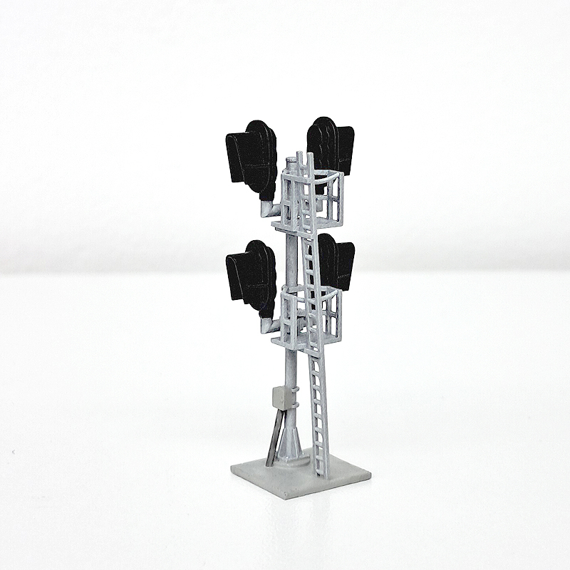 N Scale Free Standing Modern D-Type Snow Hood Mast Signal without LED's.
