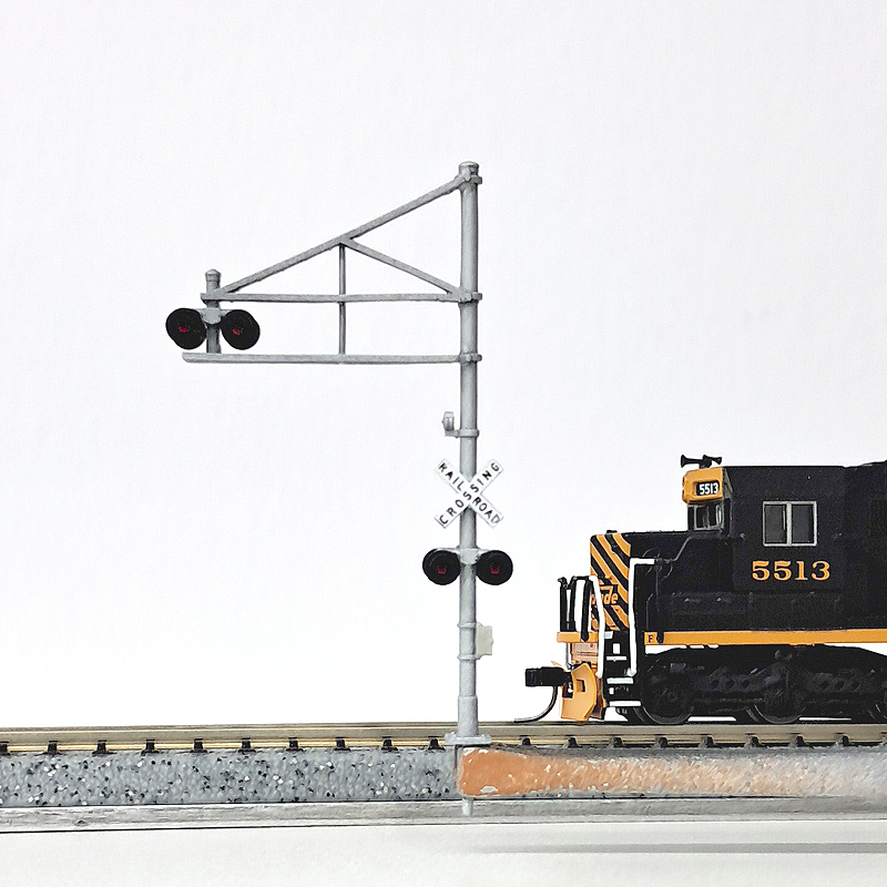 N Scale Cantilever Grade Crossing.